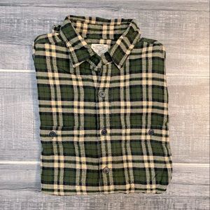 J.Crew Soft Cotton Plaid Flannel Green Shirt Size Small